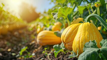 pumpkins grow in the garden. selective focus