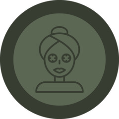 Facial Mask Line Green Circle Icon
