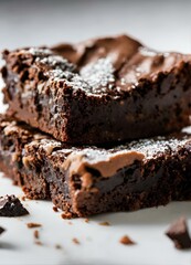 brownie on a white background