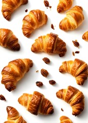croissants on white background