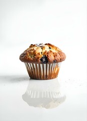 muffin with chocolate on a white background