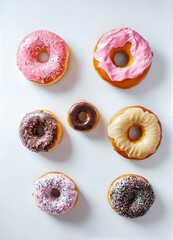 donuts on a white background