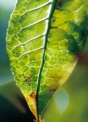 a closeup of a leaf