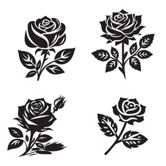 Rose silhouette Design vector Art AI Generated 