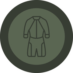 Wetsuit Line Green Circle Icon