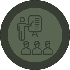 Preentation Line Green Circle Icon