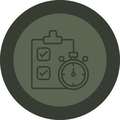 Project Deadline Line Green Circle Icon