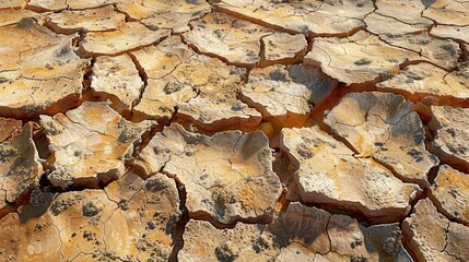Parched land with deep cracks showcasing the severe impacts of drought