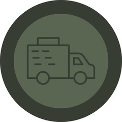 Logistics Delivery Line Green Circle Icon