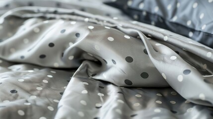 Small dots of gray steel and silver adorn our delicate silk fabric for a versatile Polka Dot Sheet Set