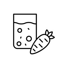 Carrot juice outline icons, minimalist vector illustration ,simple transparent graphic element .Isolated on white background