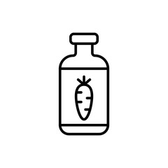 Carrot juice outline icons, minimalist vector illustration ,simple transparent graphic element .Isolated on white background