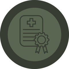 Medical Certificate Line Green Circle Icon