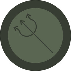 Trident Line Green Circle Icon