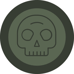 Fototapeta premium Horror Line Green Circle Icon