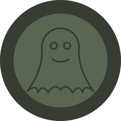 Ghost Line Green Circle Icon