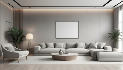 Photo interior modern design room 3D illustration