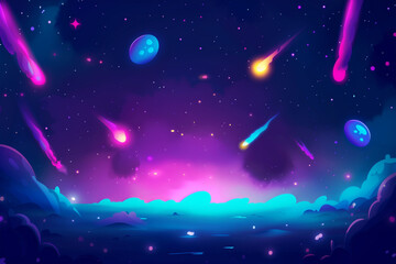 Naklejka premium game background blast effect cartoon glow effect background