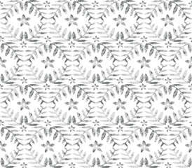 seamless pattern with gray flowers