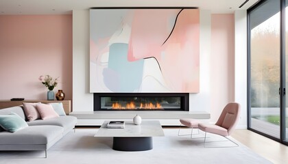 Photo interior modern design room 3D illustration