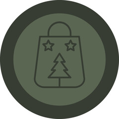 Shopping Bag Line Green Circle Icon