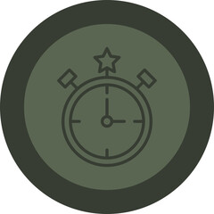 Timer Line Green Circle Icon