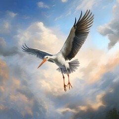 Obraz premium stork in flight