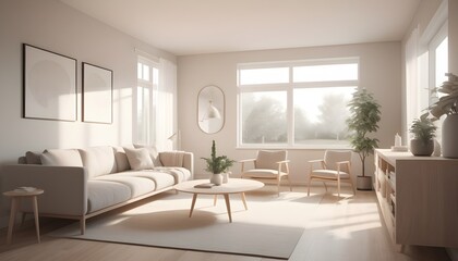 Fototapeta premium Photo interior modern design room 3D illustration