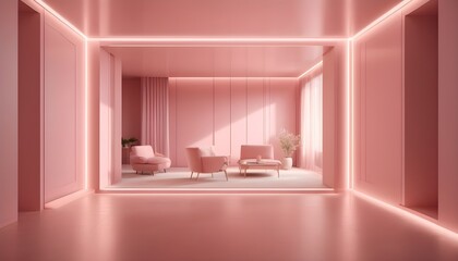 Photo interior modern design room 3D illustration