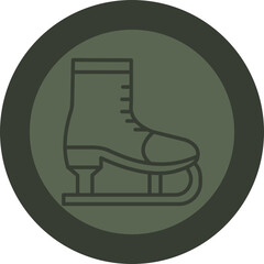 Skating Line Green Circle Icon