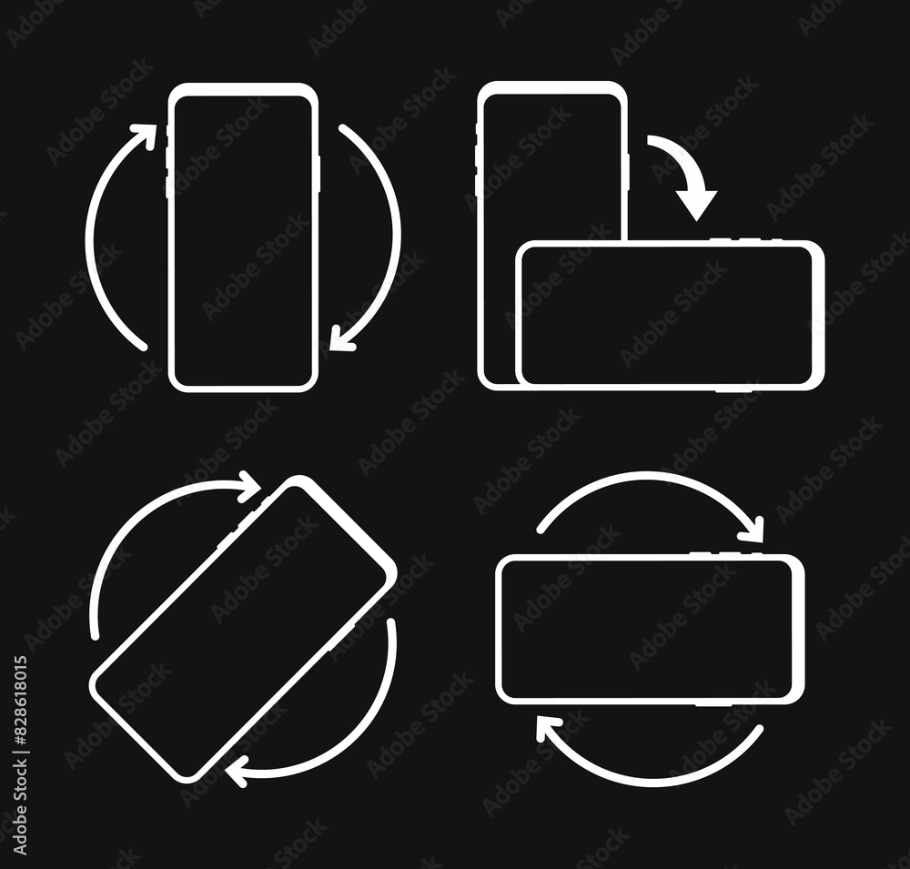 Poster rotate smartphone isolated icon. device rotation symbol. turn your device