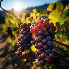 Naklejka premium grapes in vineyard generate by AI