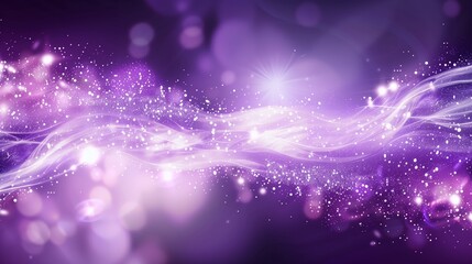 Fototapeta premium A luminous purple and silver background with sparkles.