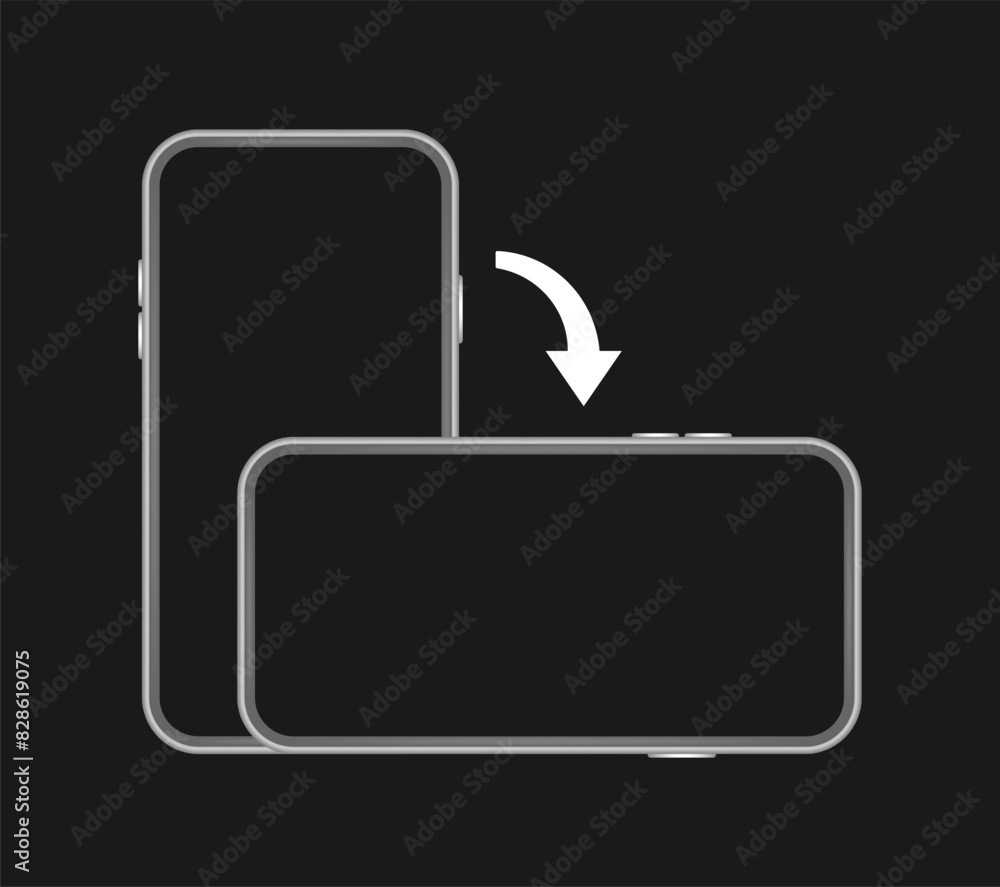 Poster rotate smartphone isolated icon. device rotation symbol. turn your device