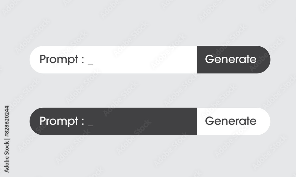 Aufkleber AI prompt Generate Bar. Artificial intelligence technology concept. AI enters by command prompt to generate ideas. Chat with AI. Vector illustration.
