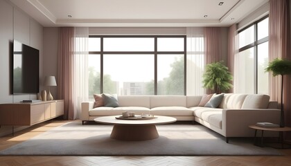 Photo interior modern design room 3D illustration