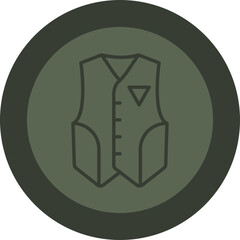 Vest Suit Line Green Circle Icon