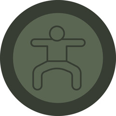 Squat Line Green Circle Icon