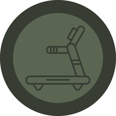 Treadmill Machine Line Green Circle Icon