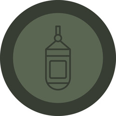 Fototapeta premium Boxing Bag Line Green Circle Icon