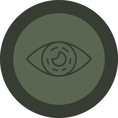 Contact Lens Line Green Circle Icon