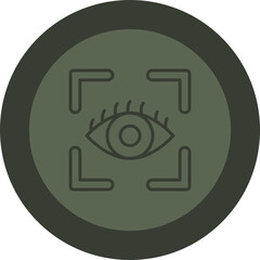 Verified Eye Line Green Circle Icon