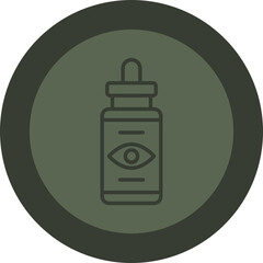 Eye Spray Line Green Circle Icon