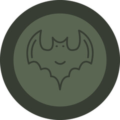 Bat Sign Line Green Circle Icon