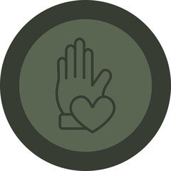 Obraz premium Helping Hand Line Green Circle Icon