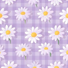 Obraz premium pattern with daisies