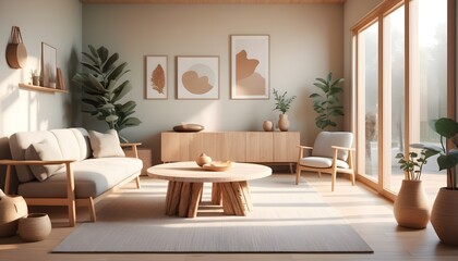 Fototapeta premium Photo interior modern design room 3D illustration