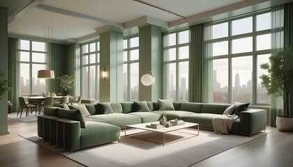 Fototapeta premium Photo interior modern design room 3D illustration