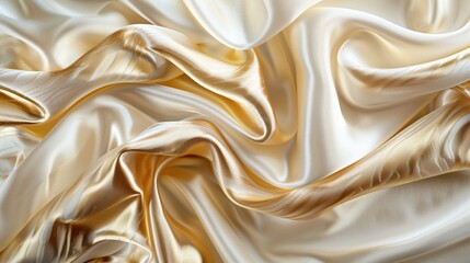 Fototapeta premium Luxurious white and gold fabric texture.