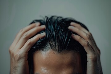 Naklejka premium Close-Up of Male Balding Head